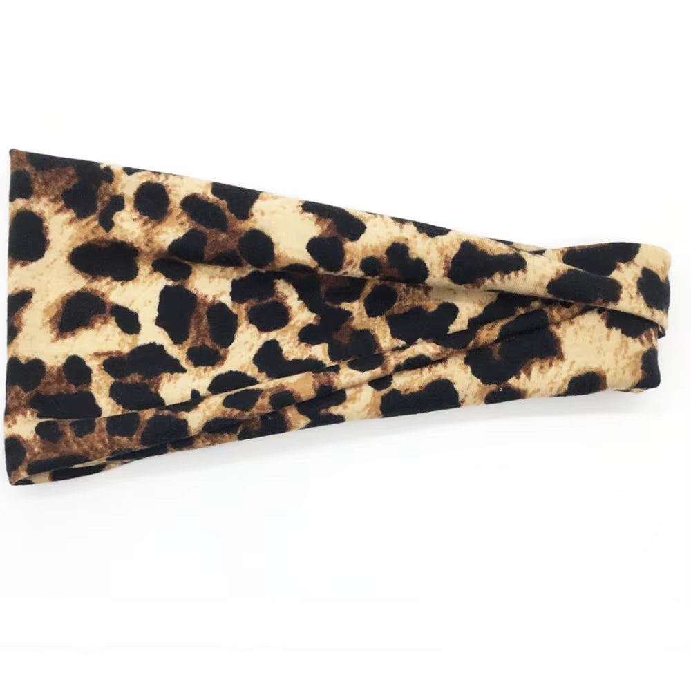 Women Boho Yoga Hair Bands Flower Print Wide Running Stretch Elastic Headband Polyester Bandana Hair Sports Gifts Accessories