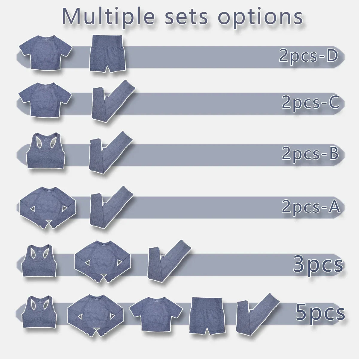 2/3/5PCS Seamless Women Yoga Set Workout Sportswear Gym Clothing Fitness Long Sleeve Crop Top High Waist Leggings Sports Suits