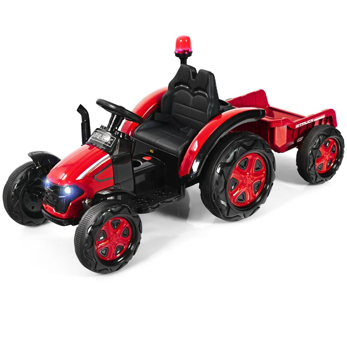 Tracteur Electrique Avec Télécommande 2.4G 12V 7AH Vitesse : 3-8 Km/H MP3 Port USB Pour Enfants De 3 À 8 Ans Blanc/Noir/Rouge/Vert