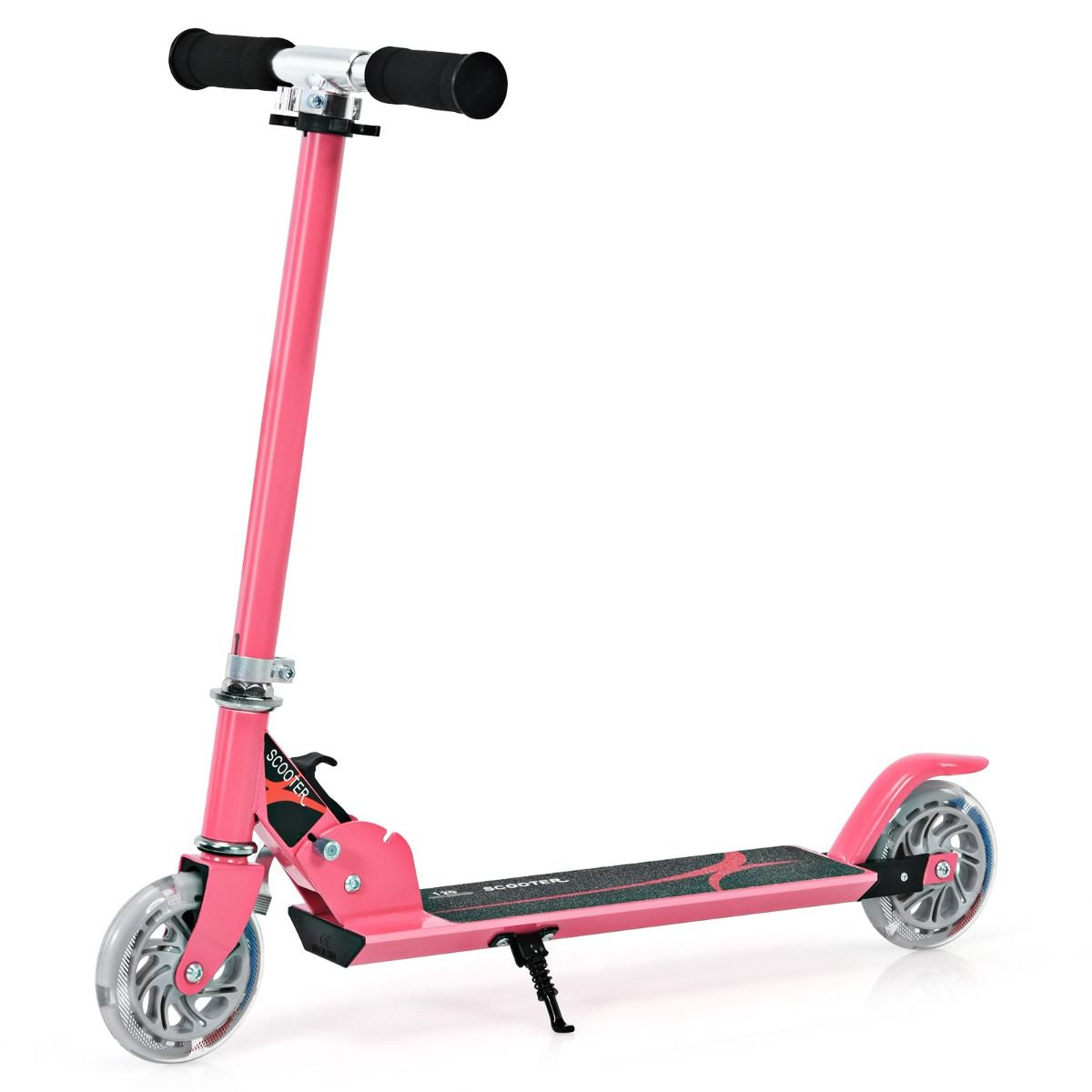 Trottinette Enfant 2 Roues Patinette Enfant Pliable Scooter Enfant Kick Avec LED Lumière Hauteur Réglable Bleu/Bleu Foncé/Rose/Rouge/Violet