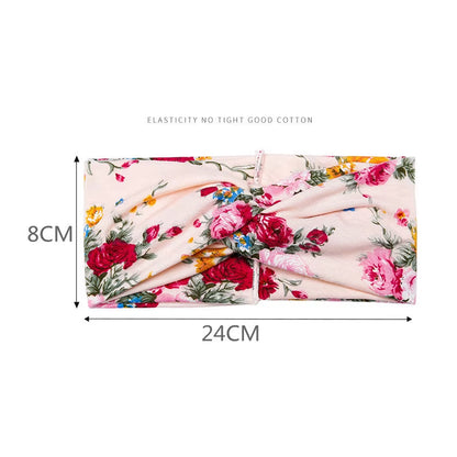 Women Boho Yoga Hair Bands Flower Print Wide Running Stretch Elastic Headband Polyester Bandana Hair Sports Gifts Accessories