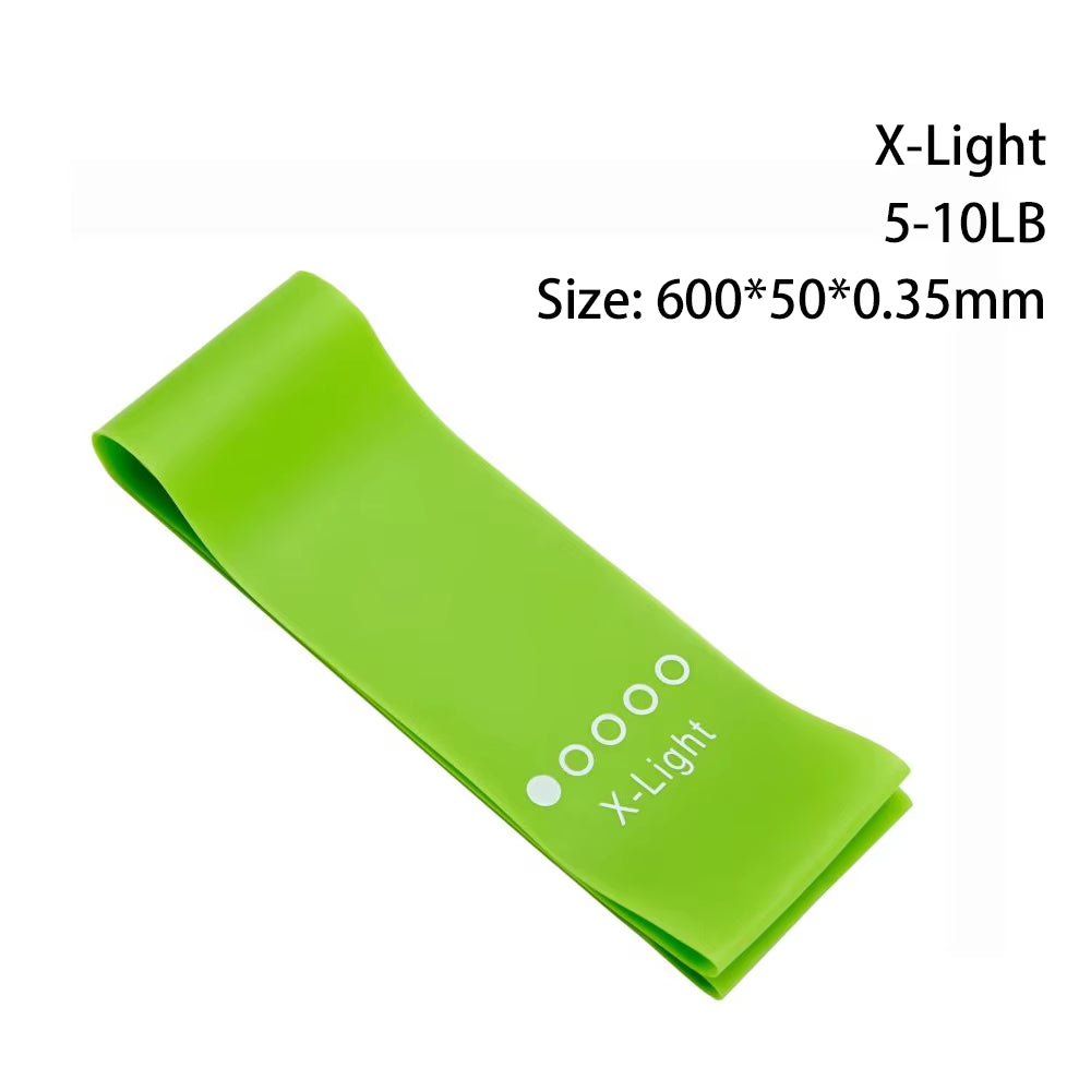 Yoga Resistance Rubber Bands Fitness Elastic Bands 0.3-1.1Mm Gym Strength Training Pilates Latex Elastic Bands Indoor Equipment