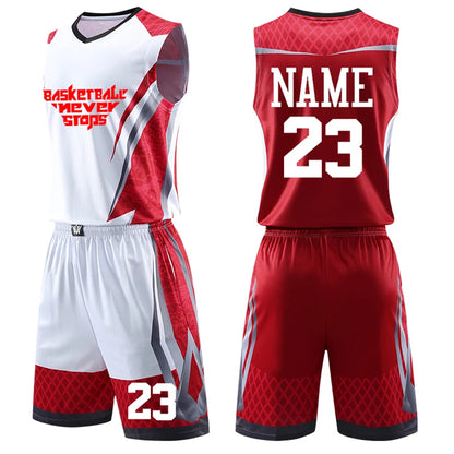 Custom Print Men Kids Basketball Jersey Sets Child College Tracksuits Breathable Men Basketball Uniforms Girls Sports Clothing