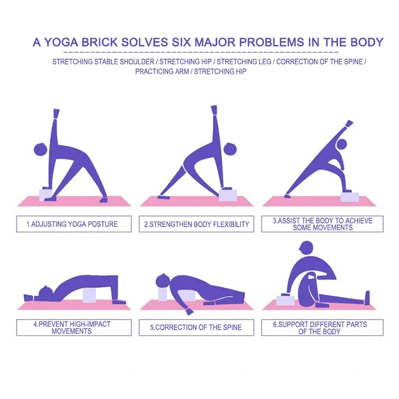 EVA Foam Yoga Block Props Brick Gym Pilates Yoga Column Back Exercise Bodybuilding Fitness Sport Workout Equipment for Home