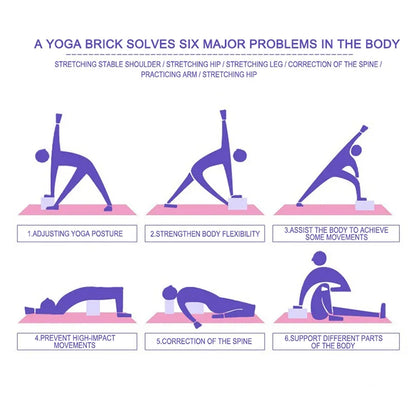 EVA Foam Yoga Block Props Brick Gym Pilates Yoga Column Back Exercise Bodybuilding Fitness Sport Workout Equipment for Home