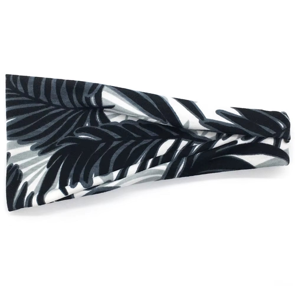 Women Boho Yoga Hair Bands Flower Print Wide Running Stretch Elastic Headband Polyester Bandana Hair Sports Gifts Accessories