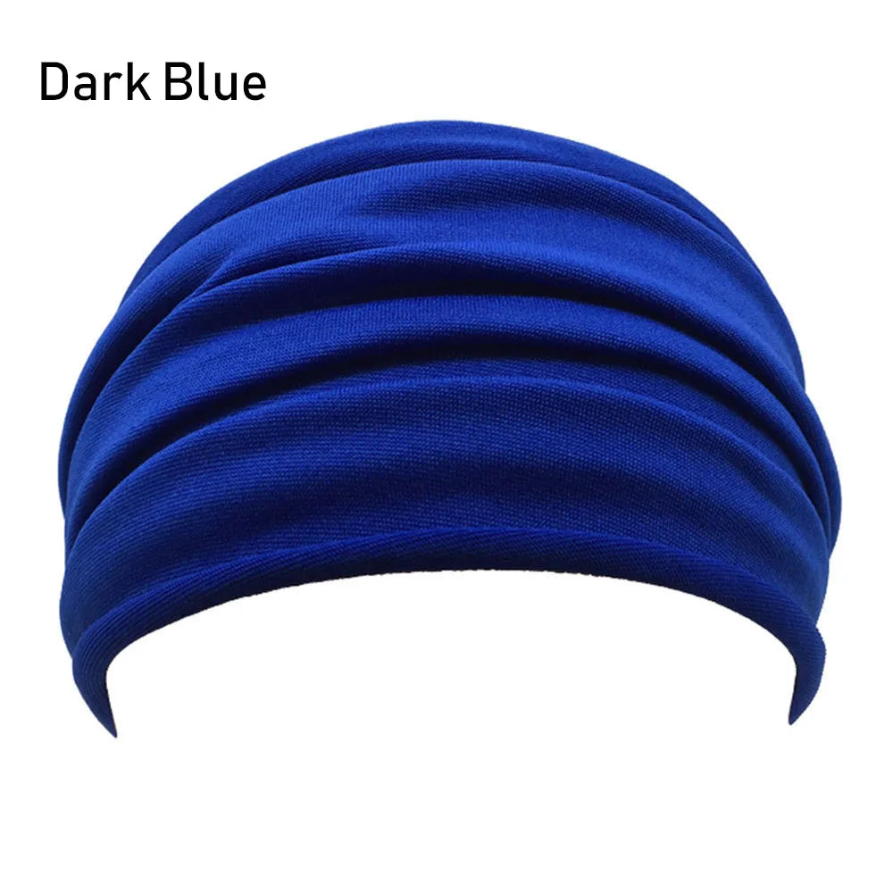 13 Colors Nonslip Elastic Folds Yoga Hairband Fashion Wide Sports Headband Running Accessories Summer Stretch Hair Band