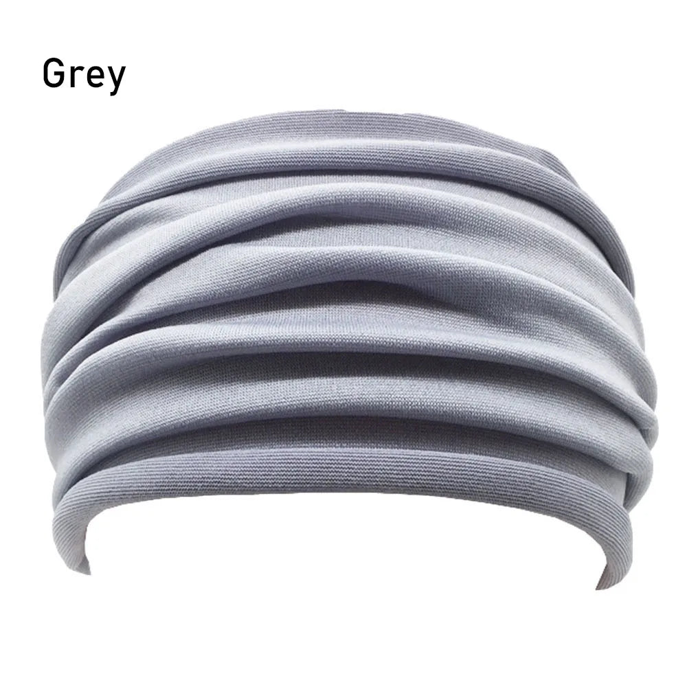 13 Colors Nonslip Elastic Folds Yoga Hairband Fashion Wide Sports Headband Running Accessories Summer Stretch Hair Band