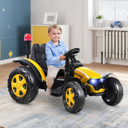 Tracteur Electrique Avec Télécommande 2.4G 12V 7AH Vitesse : 3-8 Km/H MP3 Port USB Pour Enfants De 3 À 8 Ans Blanc/Noir/Rouge/Vert