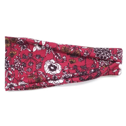 Women Boho Yoga Hair Bands Flower Print Wide Running Stretch Elastic Headband Polyester Bandana Hair Sports Gifts Accessories