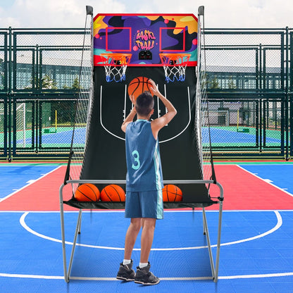 Jeu De Basketball Arcade Panier Compteur Basketball Panier De Basketball Arcade Blanc Et Noir 185X108X205Cm En Acier Bleu/Blanc/Gris/Violet