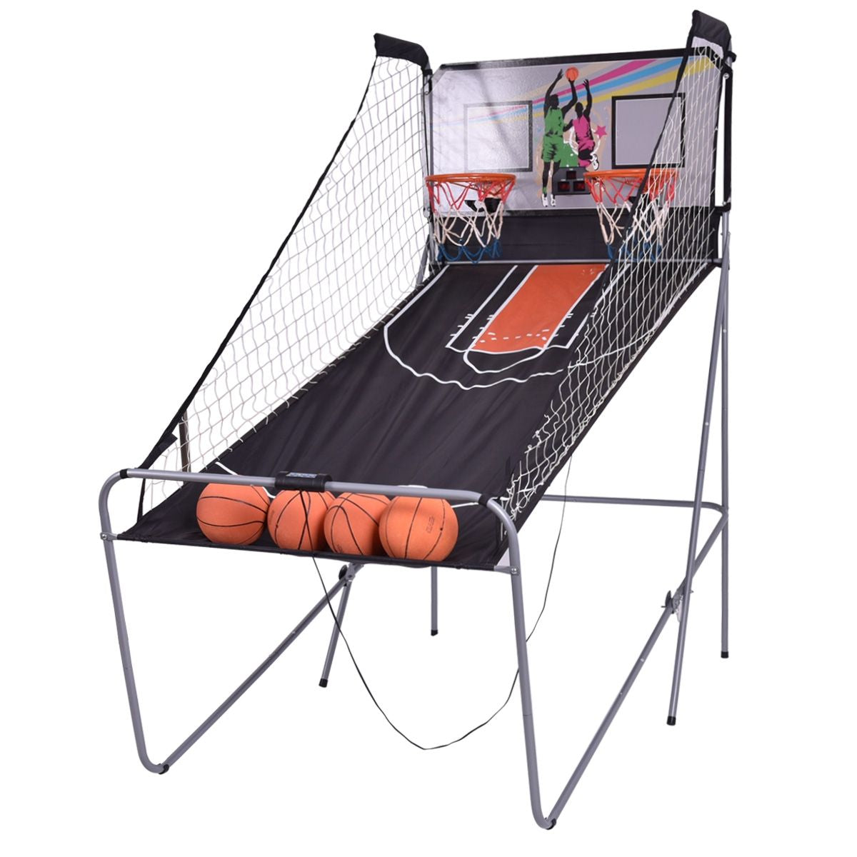 Jeu De Basketball Arcade Panier Compteur Basketball Panier De Basketball Arcade Blanc Et Noir 185X108X205Cm En Acier Bleu/Blanc/Gris/Violet
