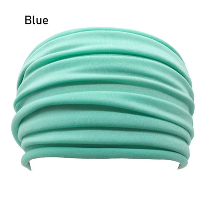 13 Colors Nonslip Elastic Folds Yoga Hairband Fashion Wide Sports Headband Running Accessories Summer Stretch Hair Band
