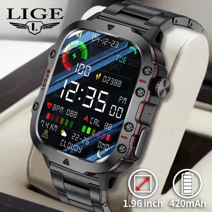 2025 Rugged Military Smart Watch Men Outdoor Watches Lp68 Waterproof 2.01" Al Voice Bluetooth Call Smartwatch for Android Los