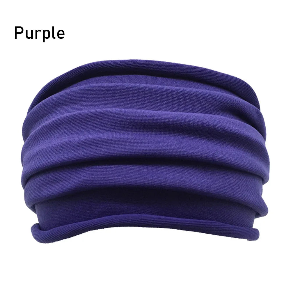 13 Colors Nonslip Elastic Folds Yoga Hairband Fashion Wide Sports Headband Running Accessories Summer Stretch Hair Band