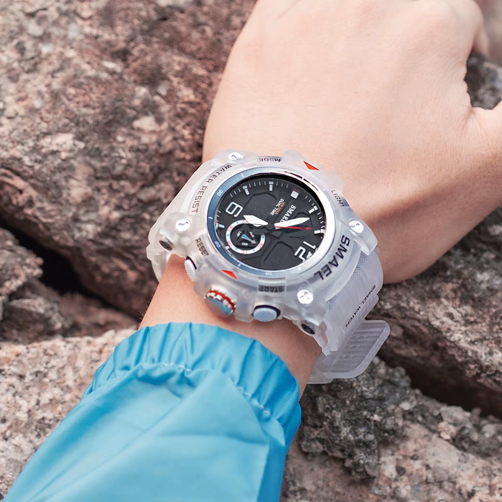 Sport Watch Military Wristwatch for Men Alarm Stopwatch LED Digital Back Light Dual Time Display Waterproof Watch Men 8007