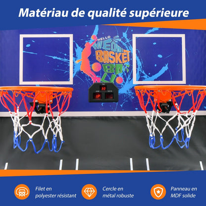 Jeu De Basketball Arcade Panier Compteur Basketball Panier De Basketball Arcade Blanc Et Noir 185X108X205Cm En Acier Bleu/Blanc/Gris/Violet